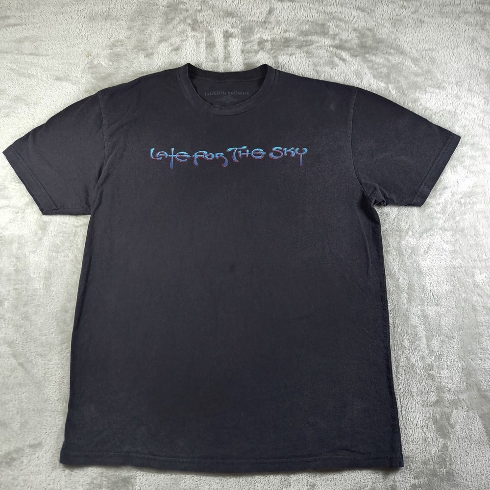 Jackson Browne Shirt Mens XL Black Late for the Sky Music Concert Merch Tour